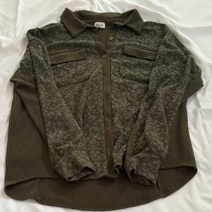BKE Dark Olive Textured Shirt